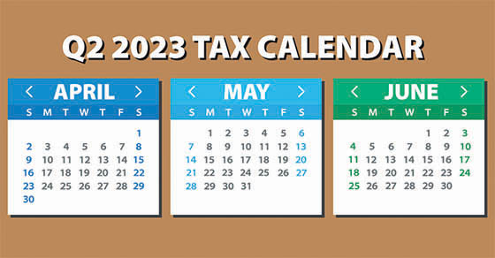 Tax deadlines calendar